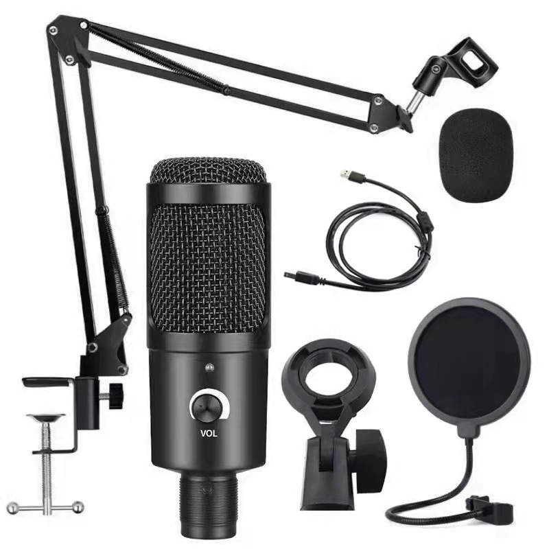 Pc Gaming Youtuber - USB-condensatormicrofoon Opnamemicrofoon met standaard voor pc