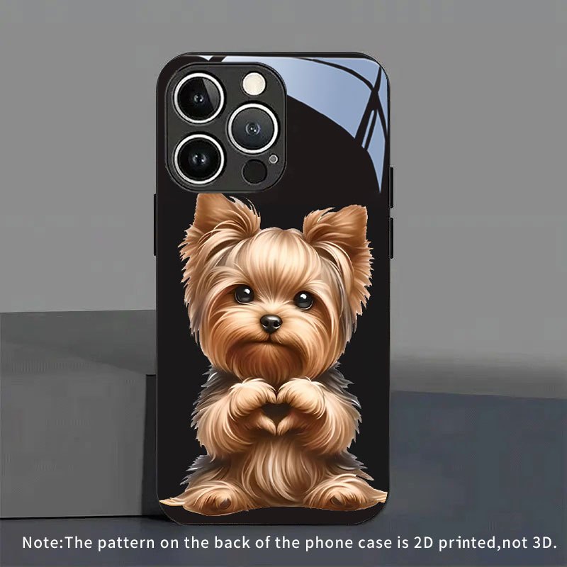 Pc Case Tempered Glass - Heartbeat Yorkshire Terrier patroon nieuwe gehard
