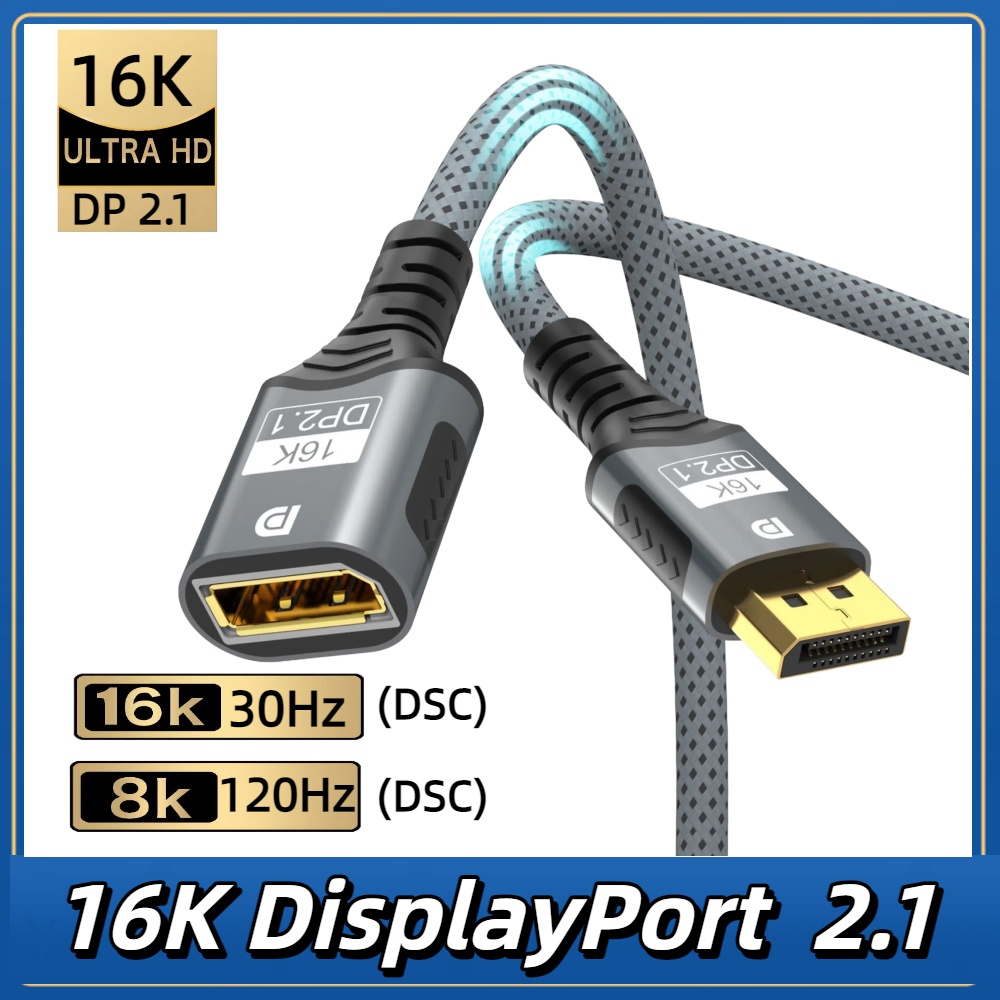 High Refresh Monitor - DisplayPort 2.1 Verlengkabel 54Gbps 16K Hoge