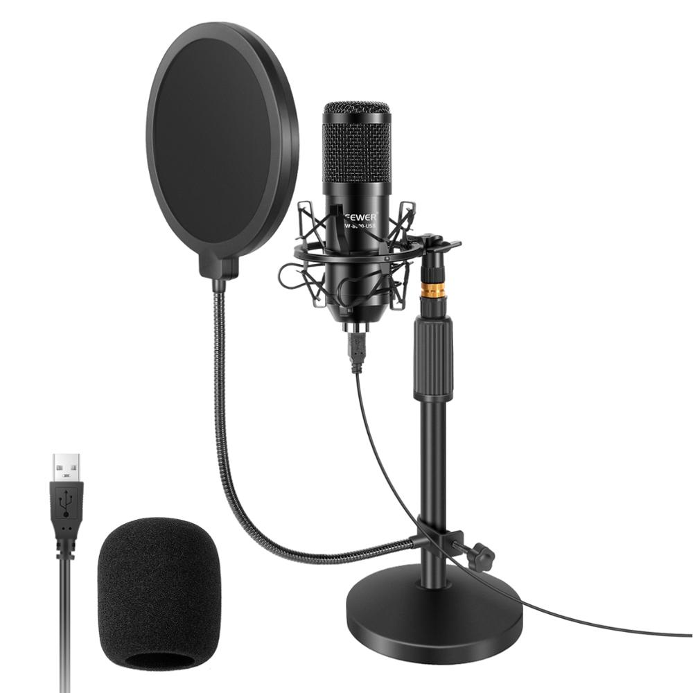 Pc Gaming Youtuber - Neewer USB-microfoonkit-Plug&Play cardioïde pc-condensatormicrofoon, popfilter, schokdemper