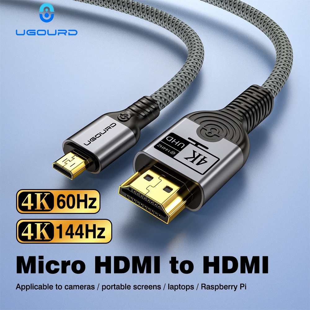 High Refresh Monitor - UGOURD Nylon Gevlochten Micro HDMI naar