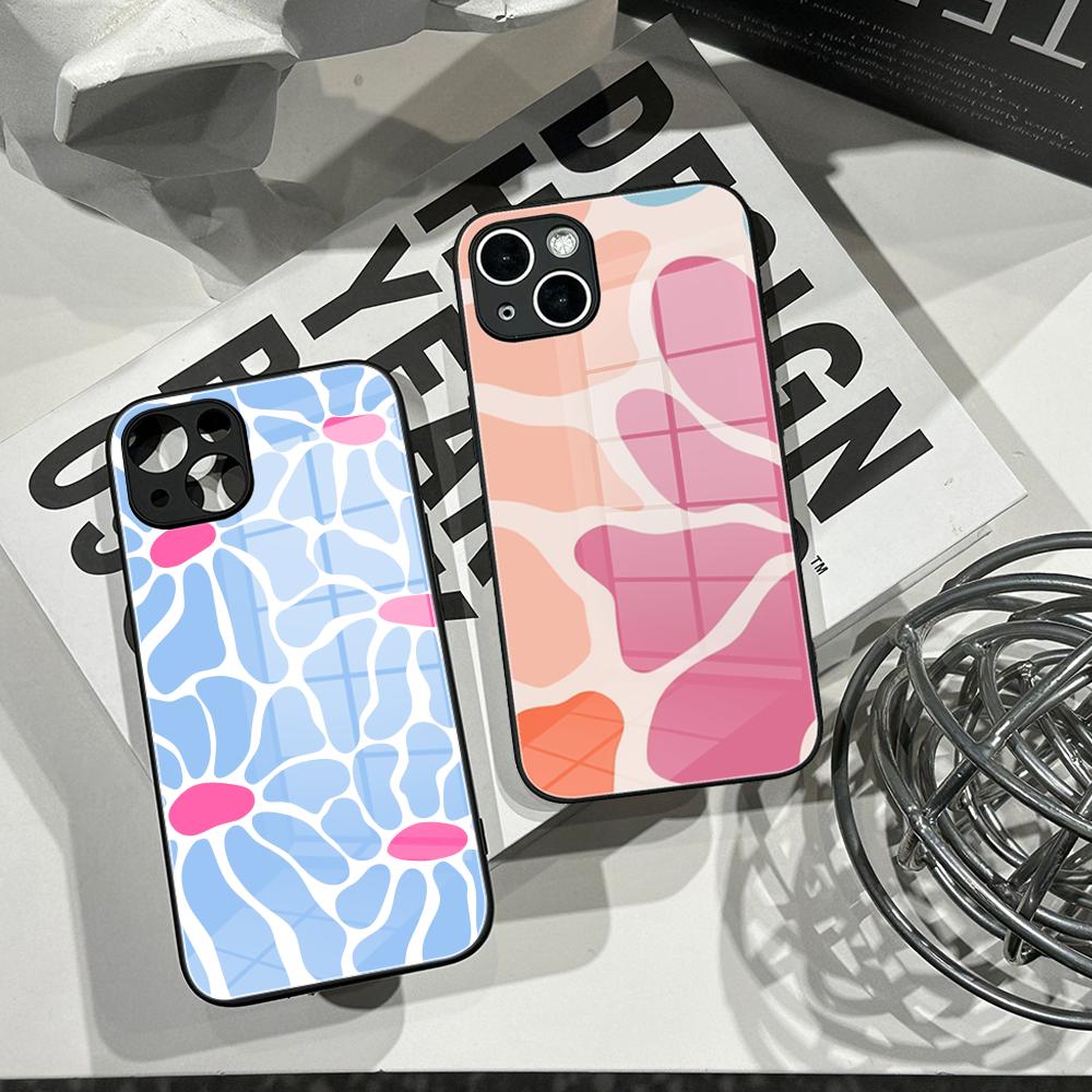 Pc Case Tempered Glass - Clmj Kleurrijke Bloemen Telefoonhoesje Gehard Glas