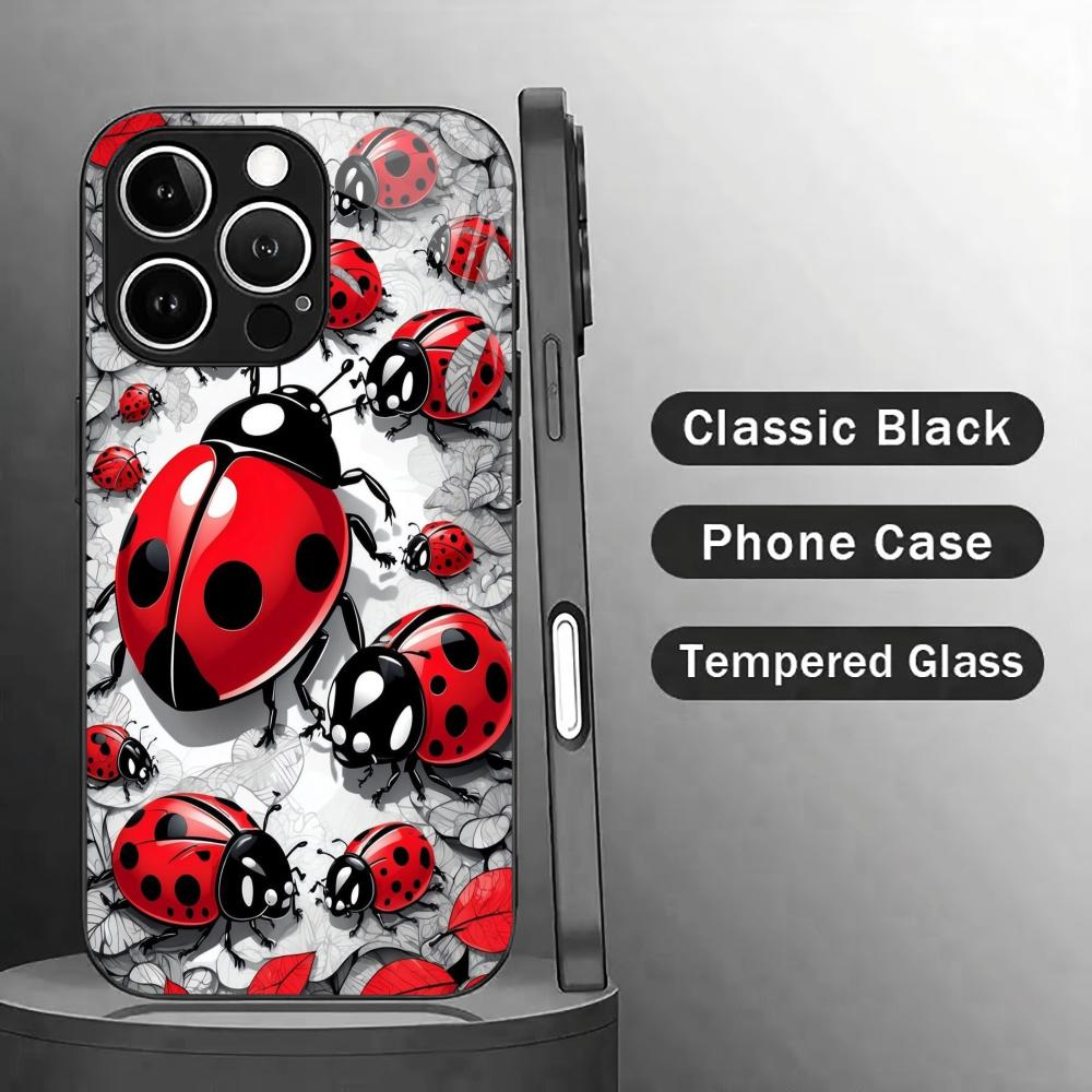 Pc Case Tempered Glass - Rood lieveheersbeestjespatroon Gehard HD-glas Modieus telefoonhoesje
