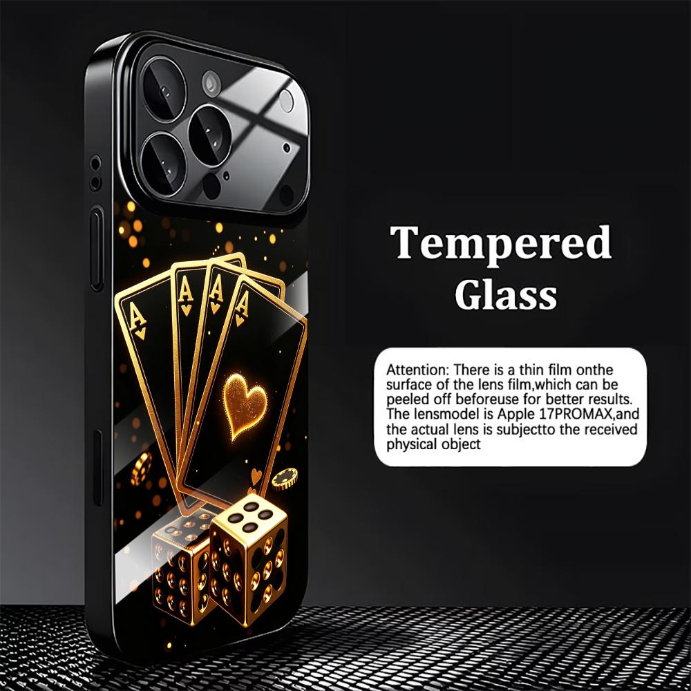 Gouden speelkaart-dobbelstenen - Pc Case Tempered Glass recensie en prijs