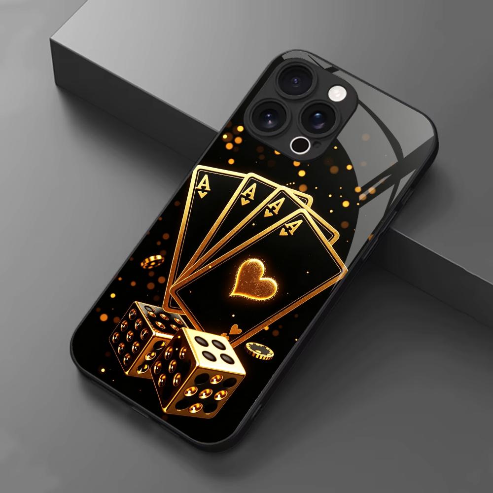 Gouden speelkaart-dobbelstenen - Pc Case Tempered Glass recensie en prijs