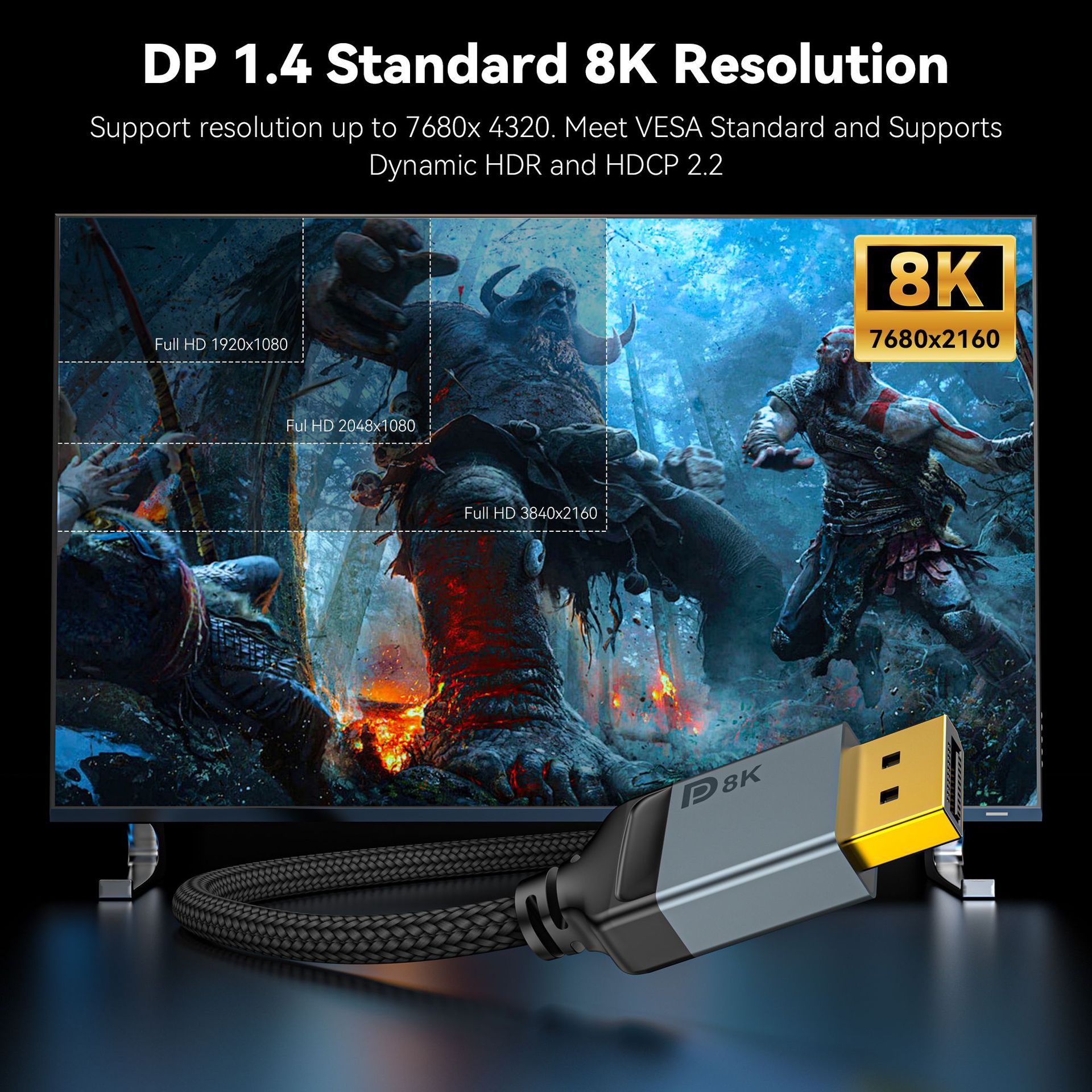 8K DisplayPort-kabel 1.4,DP-ka - High Refresh Monitor recensie en prijs