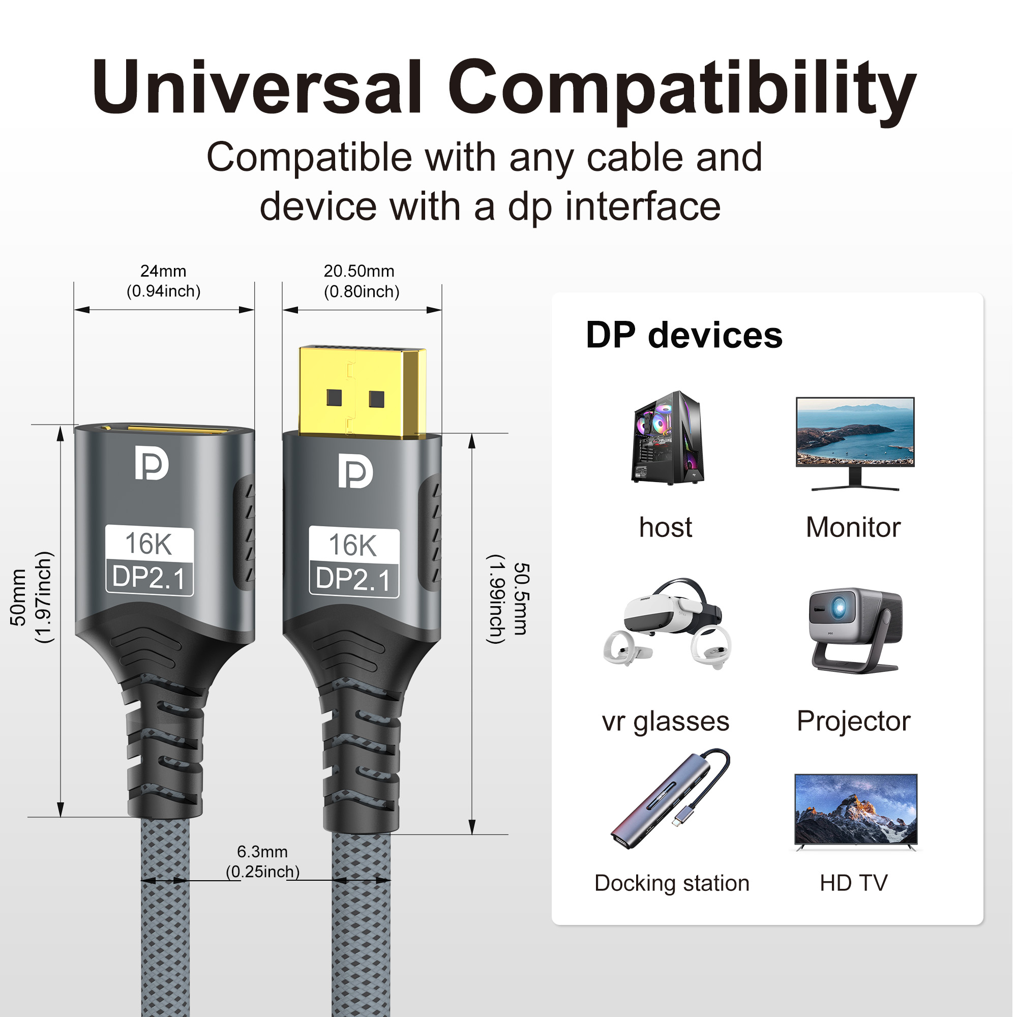 DisplayPort 2.1 Verlengkabel 5 - High Refresh Monitor recensie en prijs