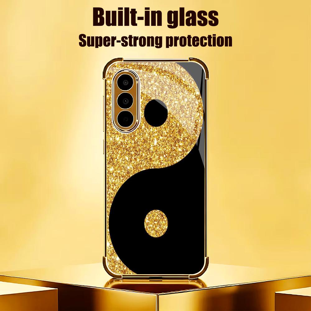 Luxueus zwart-gouden patroon g - Pc Case Tempered Glass recensie en prijs