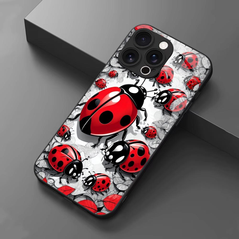 Rood lieveheersbeestjespatroon - Pc Case Tempered Glass recensie en prijs
